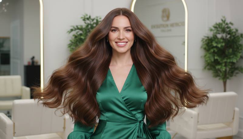 Dermatologist examining healthy scalp with Evolution Method benefits