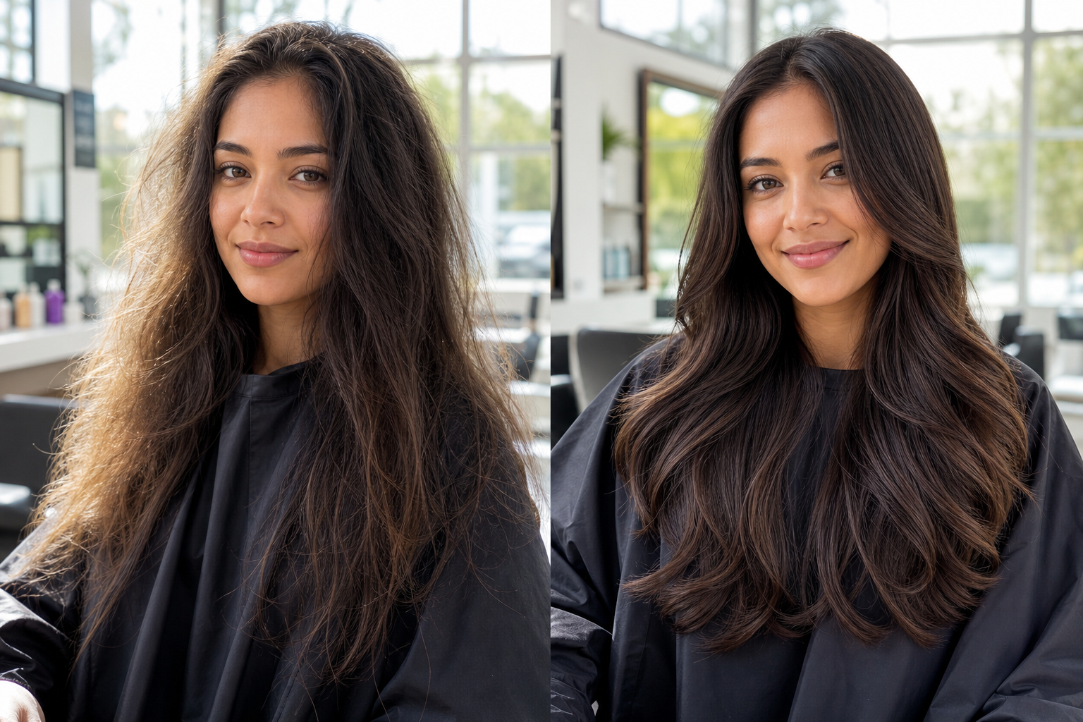 Damage-Free Hair Makeover: 5 Inspiring Transformations 4 Client smiling after a successful damage-free hair makeover