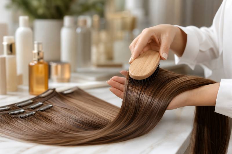 Damage-Free Extension Care: 7 Ultimate Myths About Hair... 4 Woman swimming with her hair in a protective braid, demonstrating damage-free extension care in water