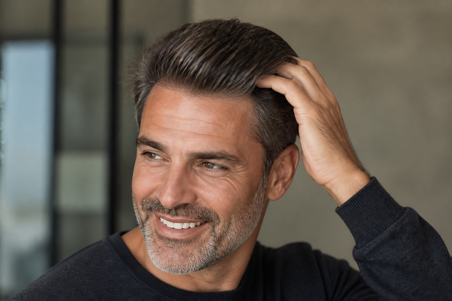 Stylist working on a client's hair, demonstrating the seamless integration of proportional hair solutions.