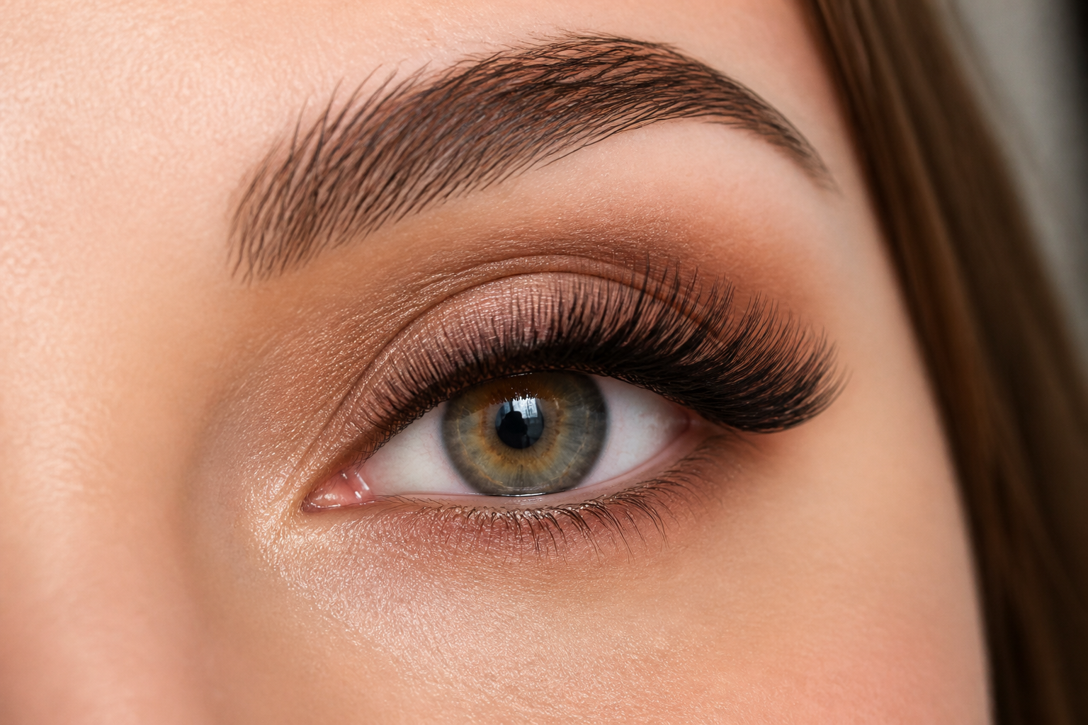 The 5 Ultimate Makeup & Lash Pairings for Your Hair 4 Mariana Plaster Hair Extensions client showcasing dramatic makeup lash pairings with expertly applied lash extensions.